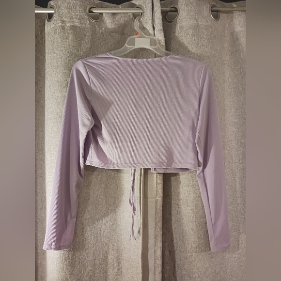 ROMWE WOMEN'S LARGE PURPLE LONG SLEEVE TOP💜 - Picture 2 of 3